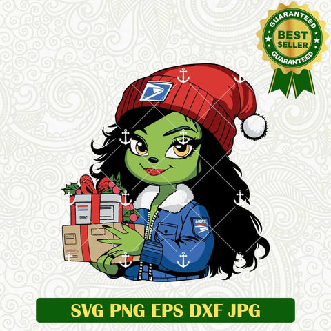 Woman Grinch USPS Christmas SVG