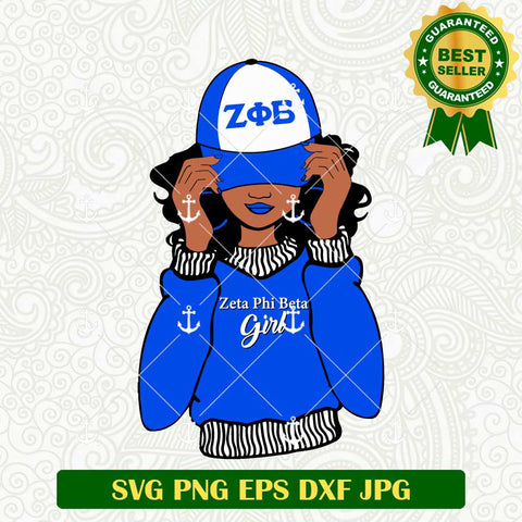 Zeta Phi Beta Black Girl SVG