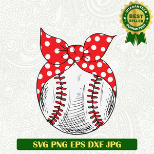 Baseball with Bandana SVG, Baseball Mama SVG, Baseball Mom SVG PNG cut file
