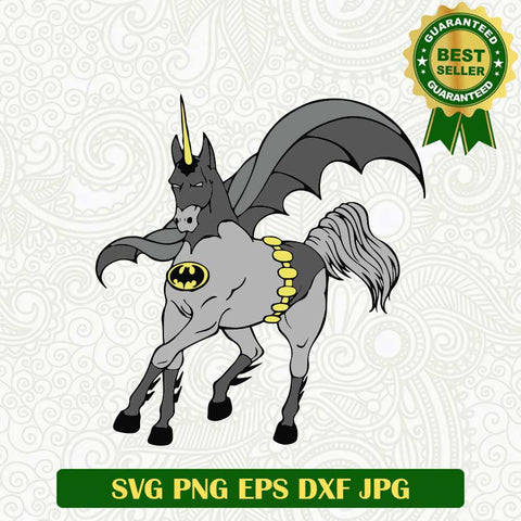 Batman Unicorn mix funny SVG, Unicorn funny Superheroes SVG, Unicorn wearing batman uniform SVG PNG cut file