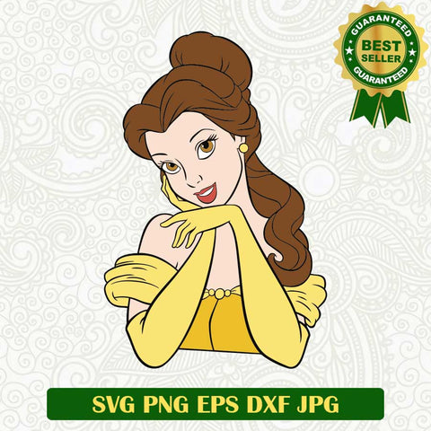 Belle Princess Disney SVG, Belle Beauty and The Beast SVG, Disney Princess Beauty and The Beast SVG PNG cut file