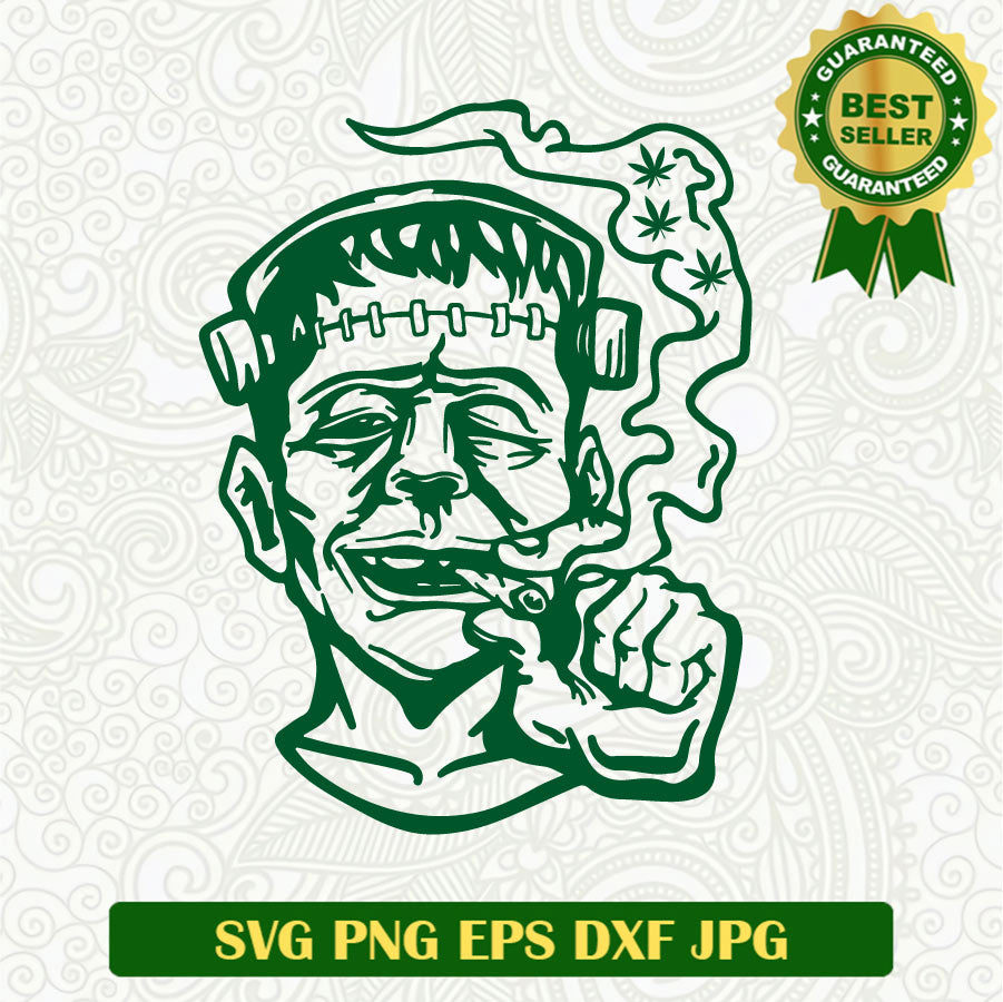 Frankenstein Smoke Weed SVG, Frankenstein Monster SVG, Frankenstein Cannabis SVG PNG cut file