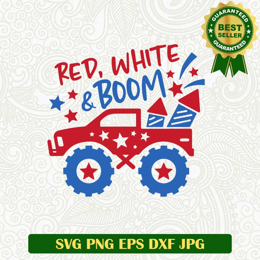 Red white and boom american SVG