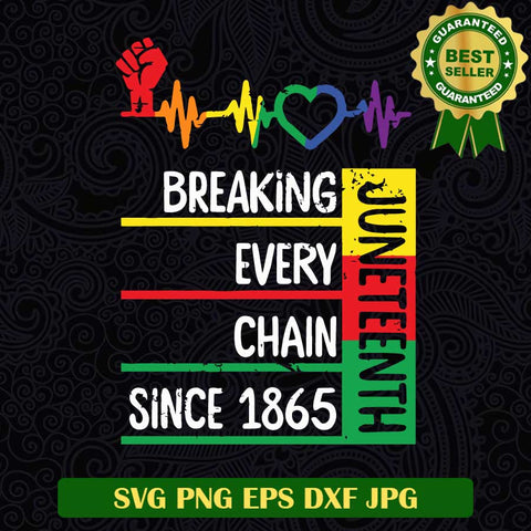 Juneteenth breaking every chain SVG, Juneteenth 1865 SVG, Black history SVG