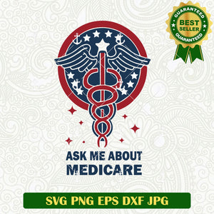 Ask me About Medicare Nurse Logo SVG