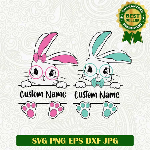 Bunny Easter custom name SVG, Bunny Easter SVG, Custom Easter SVG PNG cut file