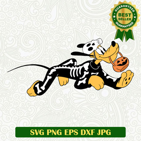 Pluto dog skeleton halloween SVG, Halloween SVG, Skeleton halloween trick or treat SVG