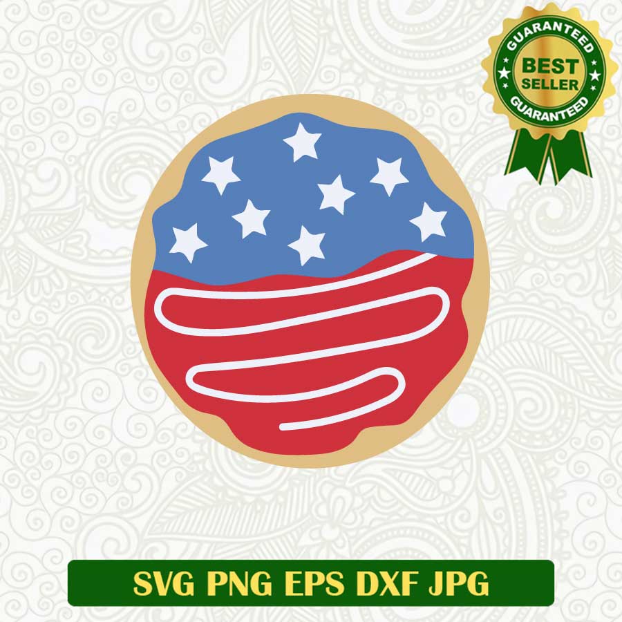 American donut SVG, American flag donut SVG, Donut usa 4th of July SVG