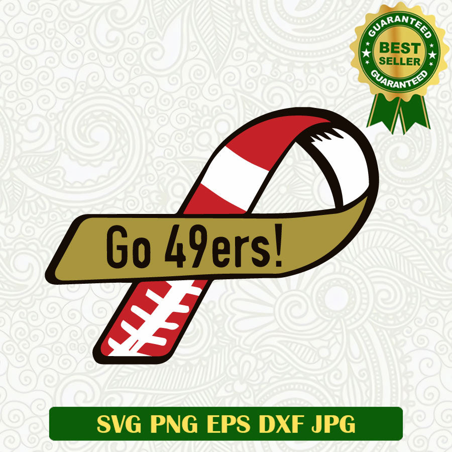 Go 49ers ribbon SVG, San Francisco 49ers Super Bowl SVG, San Francisco 49ers Go SVG PNG cut file