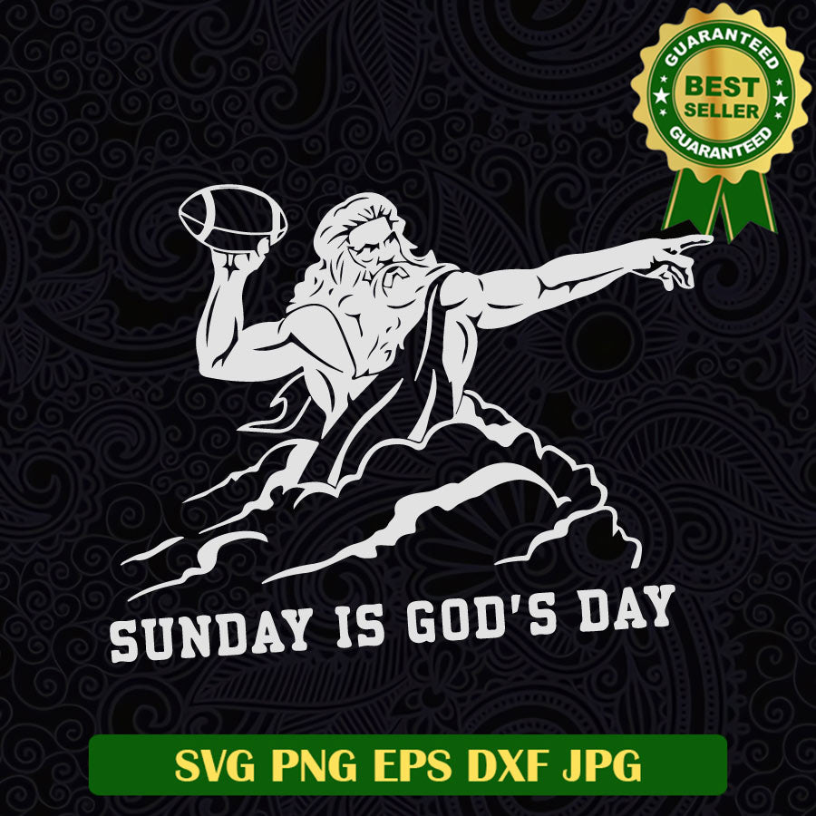 Sunday is God's Day Football SVG, Jesus God Football SVG, God play football SVG PNG cut file