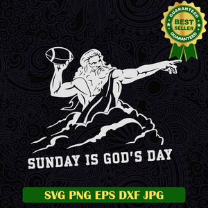 Sunday is God's Day Football SVG, Jesus God Football SVG, God play football SVG PNG cut file