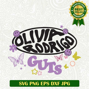 Olivia Rodrigo Buffterfly SVG, Olivia Rodrigo Guts SVG, Olivia Rodrigo Singer Album SVG PNG cut file