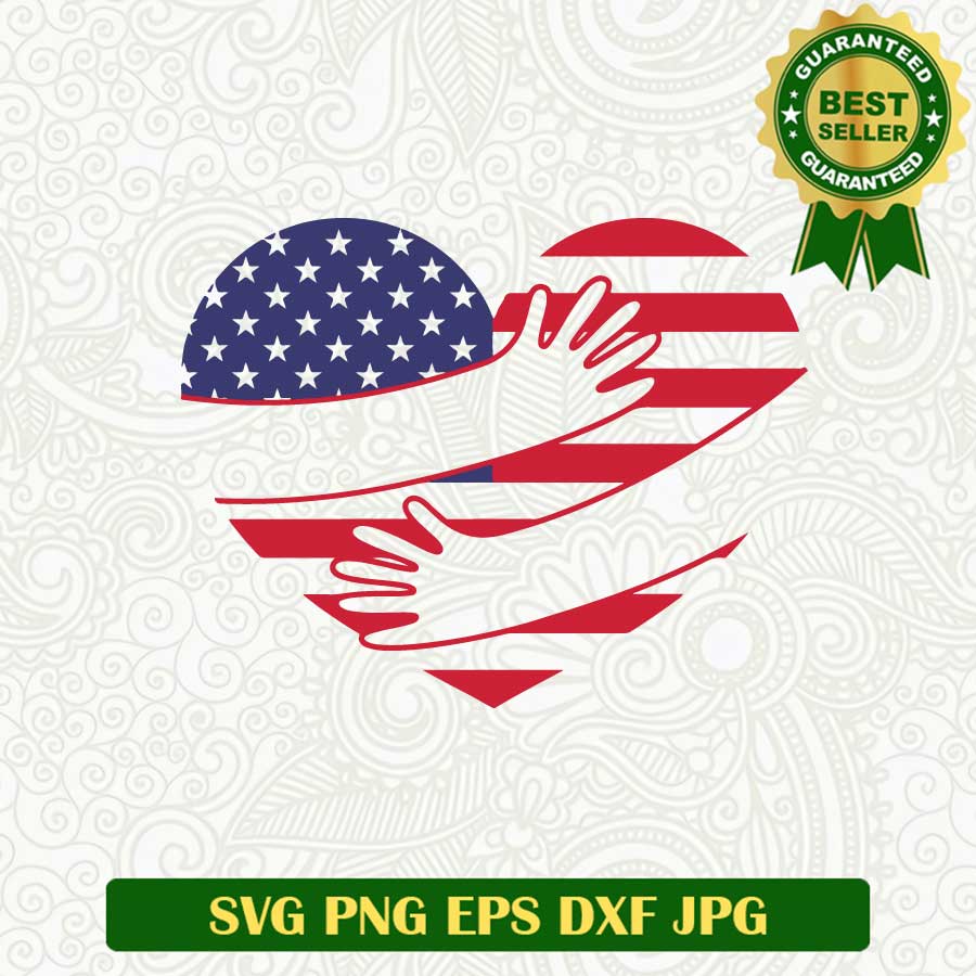 Heart american flag SVG