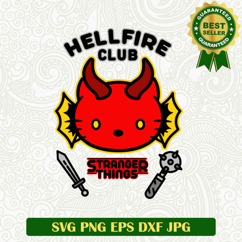 Hellfire Club Stranger things Hello Kitty SVG, Hello Kitty Stranger things SVG, Hello Kitty funny SVG PNG cut file