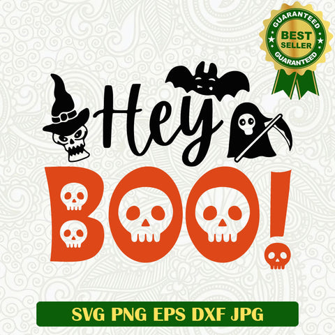 Hey boo halloween SVG, Hey boo skull SVG, Skull boo SVG cricut