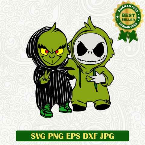 Grinch and Jack skellington SVG, Nightmare before christmas SVG, Jack skellington SVG PNG cut file