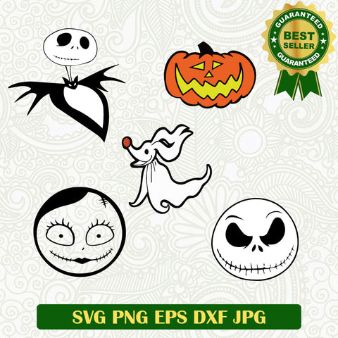 Nightmare before christmas bundle SVG, Jack skellington SVG, Halloween cartoon SVG cut file cricut