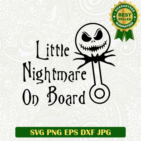 Little nightmare on board SVG, Jack skellington SVG, Nightmare before christmas SVG cut file cricut