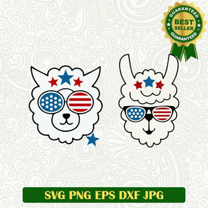 Llama sunglass american SVG, Llama 4th of July SVG, American independence day Llama SVG