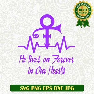 He lives on forever in our hearts prince SVG, Prince singer SVG, Prince logo SVG cut file cricut
