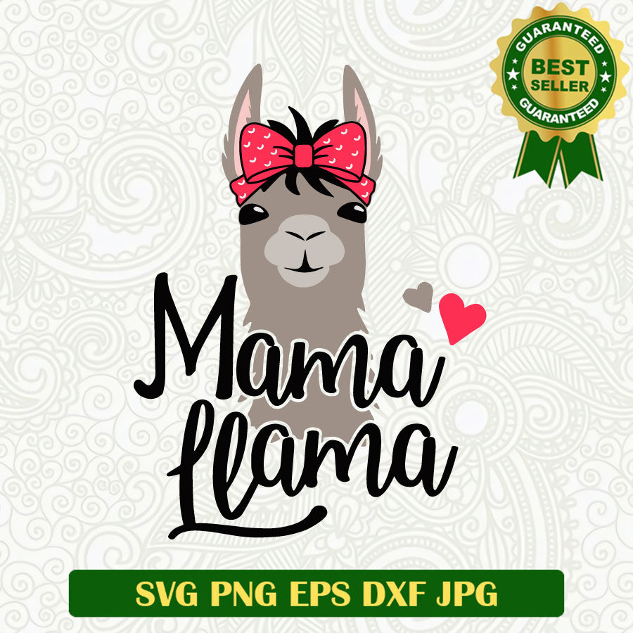 Mama llama with bow tie SVG, Mama Llama SVG, Mother's Day SVG PNG cricut