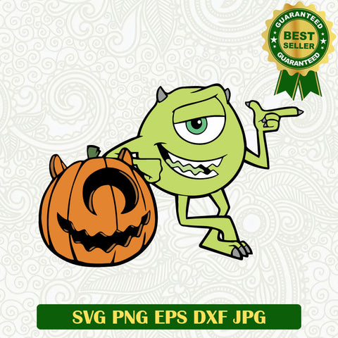 Mike Wazowski monster inc pumpkin halloween SVG, Cartoon character Halloween SVG, Monster inc halloween SVG