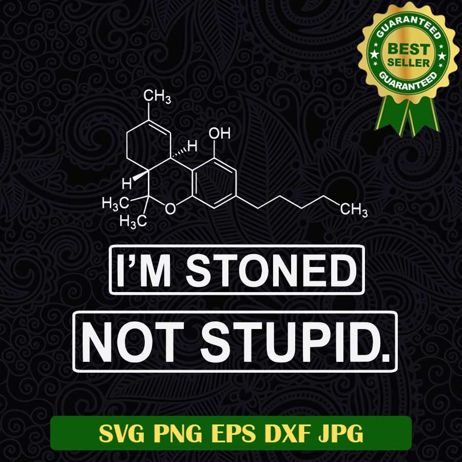 I'm Stoned not stupid SVG, Cannabis Stoned SVG, Stoned Chemistry SVG PNG cut file