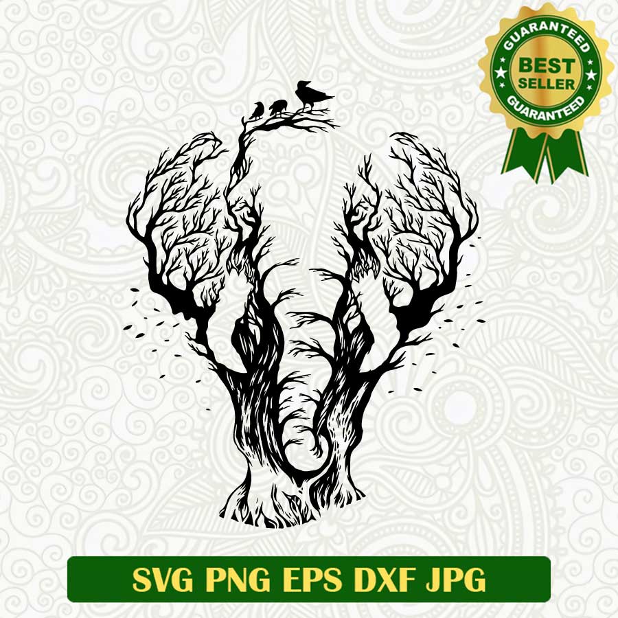 Elephant by natural tree SVG