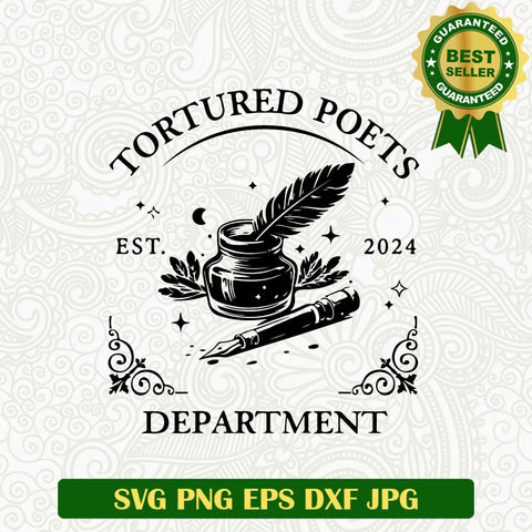 Tortured Poets Department est 2024 SVG, Taylor Swift TTPD SVG, The Tortured Poets Department SVG PNG