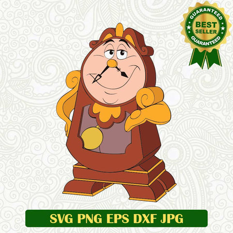 Cogsworth Beauty and the Beast SVG, Cogsworth clock SVG, Cogsworth Disney Character SVG PNG cut file