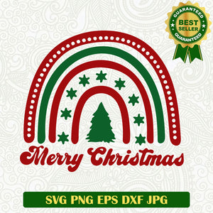 Merry christmas rainbow SVG, Christmas SVG, Christmas quotes SVG PNG cut file