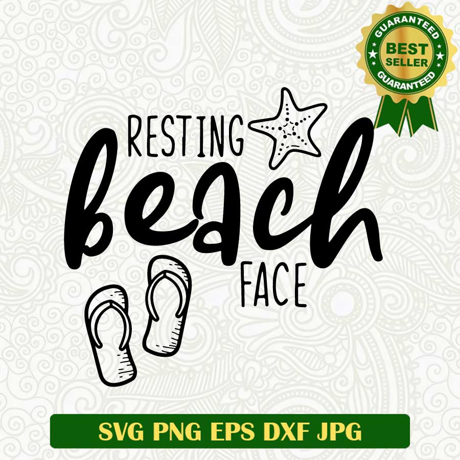 Resting beach face summer SVG