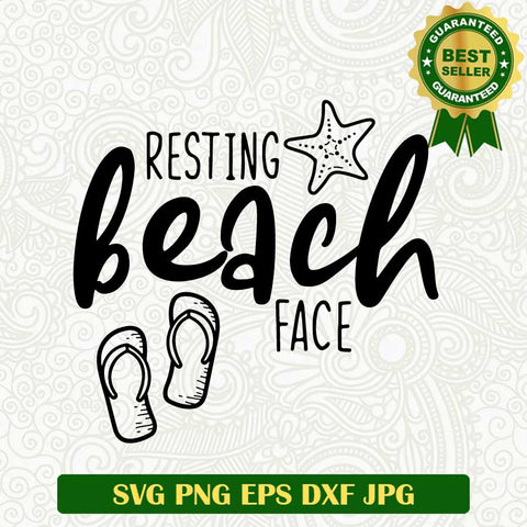 Resting beach face summer SVG, Beach life SVG, Summer beach SVG cut file cricut