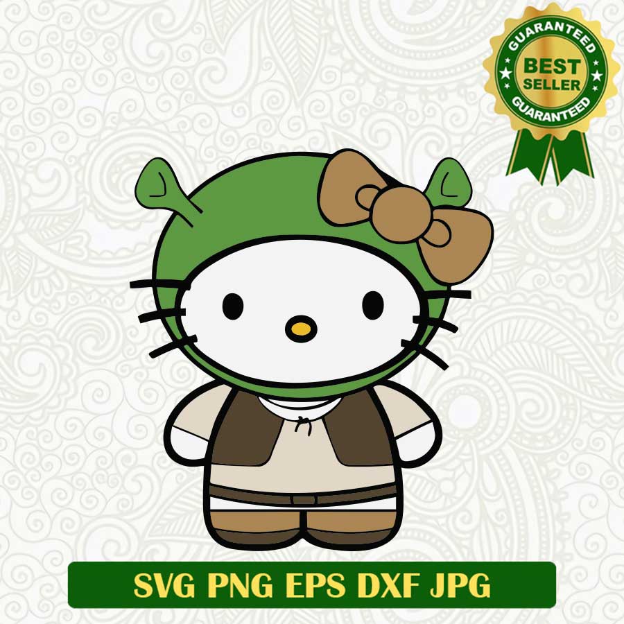 Hello Kitty Sherk Costume SVG, Hello Kitty SVG, Sherk Costume funny SVG PNG cut file