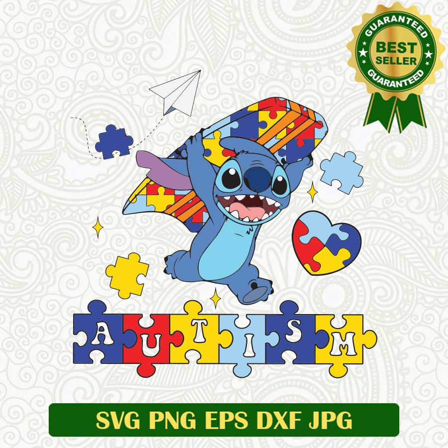 Autism Stitch puzzle SVG, Autism Stitch SVG, Stitch SVG PNG cut file