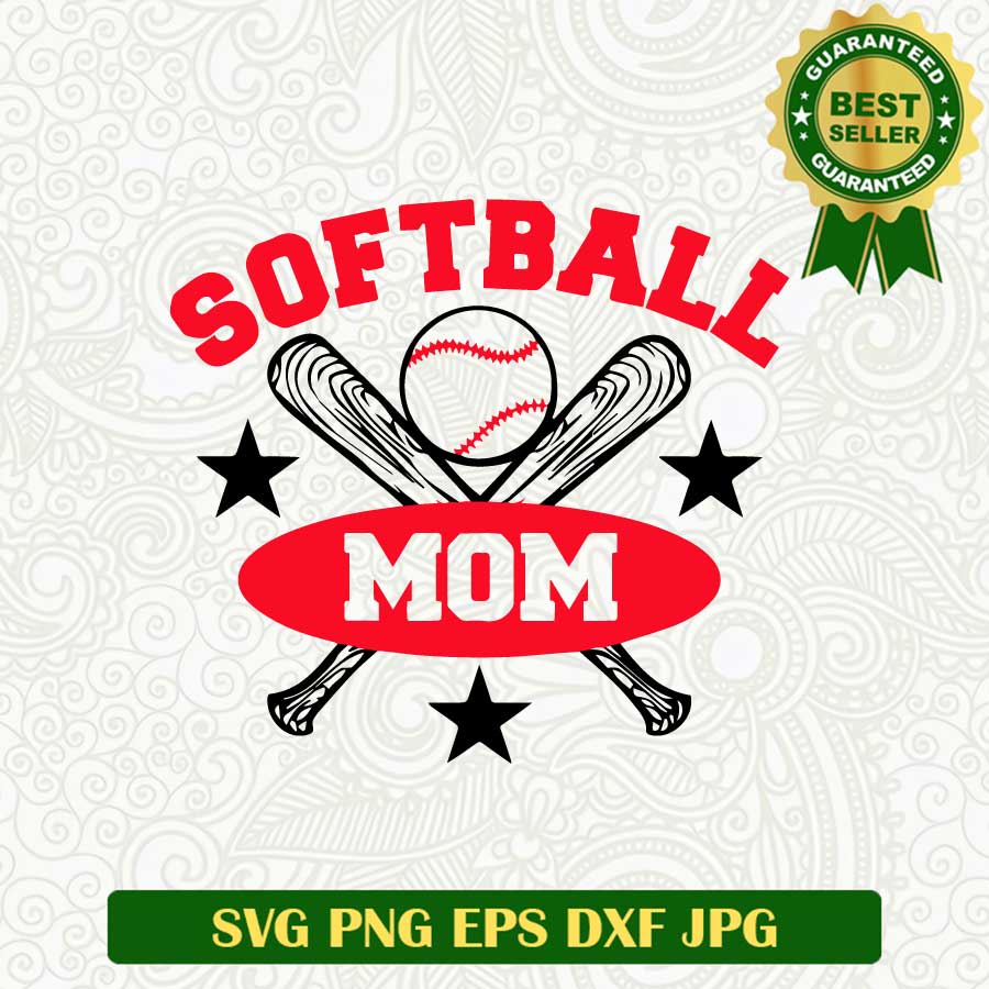 Softball mom SVG, Softball bat SVG, Mom softball logo SVG cut file cricut