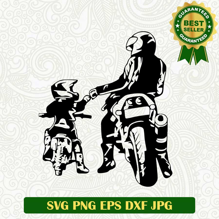 Dad and son biker SVG