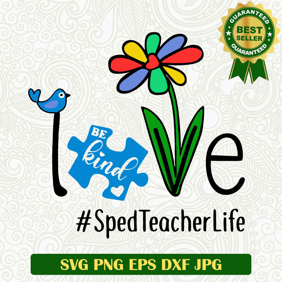 Teacher life love be kind SVG, Sped teacher SVG, Autism Teacher SVG