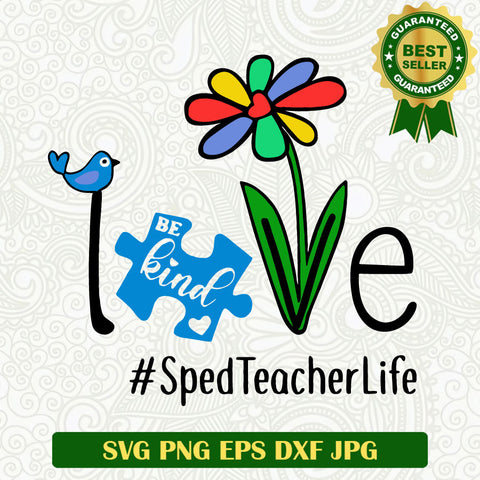 Teacher life love be kind SVG, Sped teacher SVG, Autism Teacher SVG