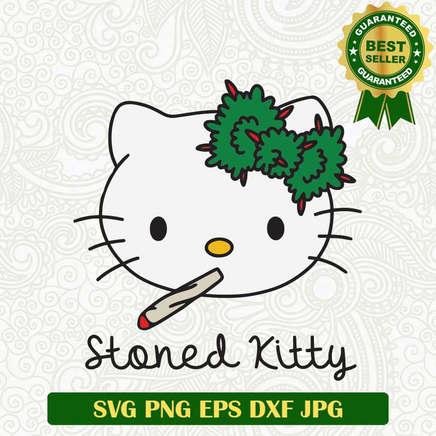 Stoned Kitty SVG, Hello Kitty Smoke Weed SVG, Hello Kitty Stoned SVG ...