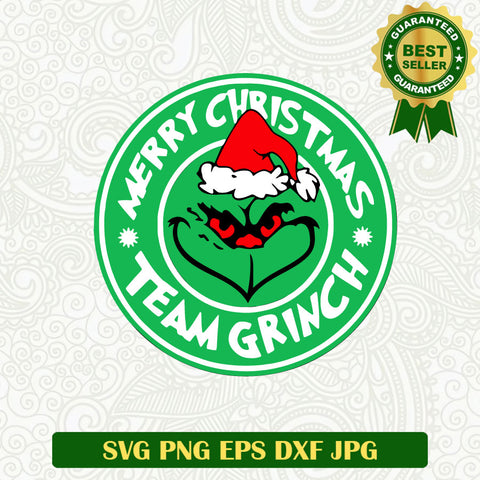 Team Grinch merry christmas SVG, Christmas Grinch coffee logo SVG, Christmas Grinch SVG PNG cut file