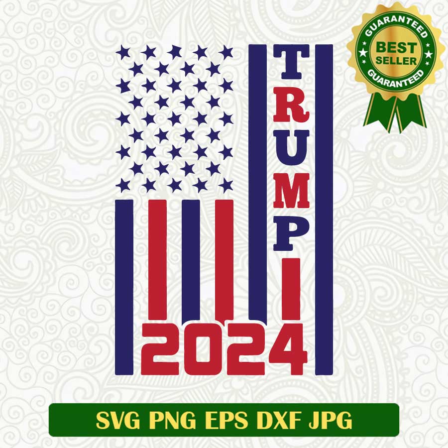 Trump 2024 america flag SVG