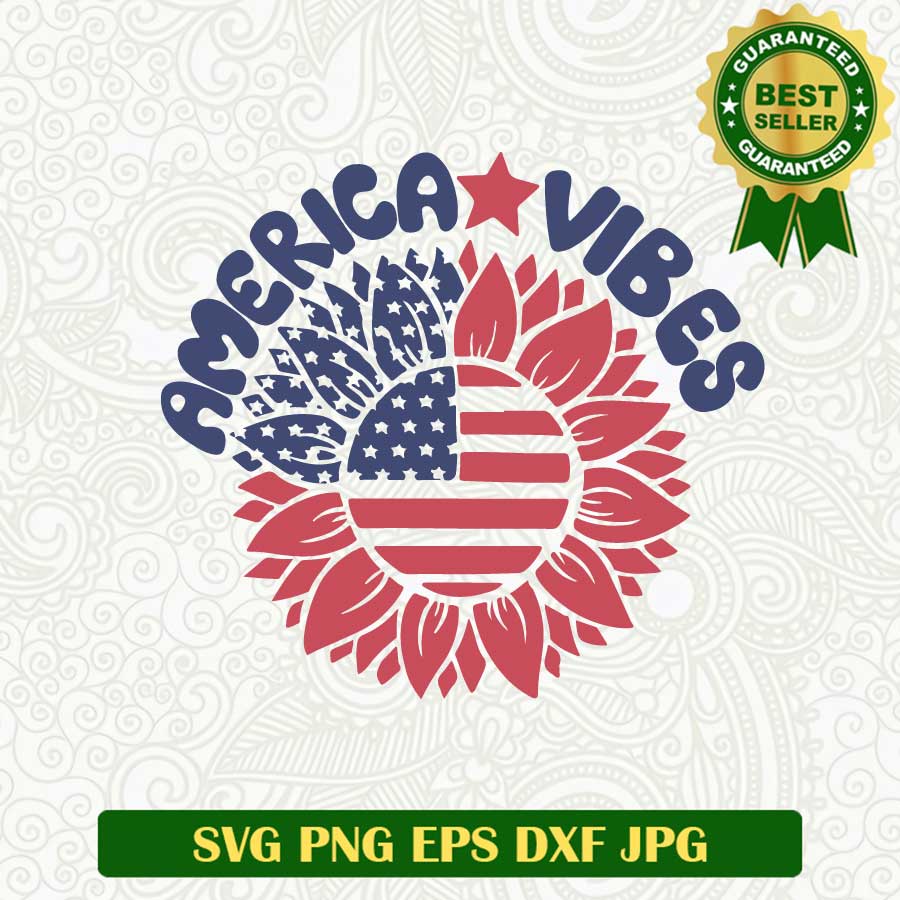 American vibes sunflower SVG, American 4th Of July SVG, USA independence SVG