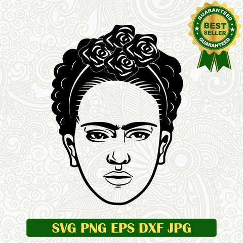 Frida Kahlo Face SVG, Frida Kahlo SVG, Frida Kahlo portrait SVG PNG cricut