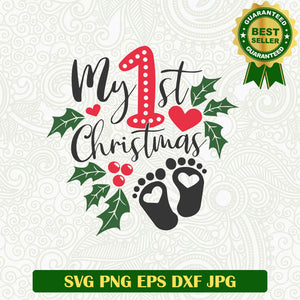 My 1st christmas SVG, First christmas SVG files, Baby first christmas SVG