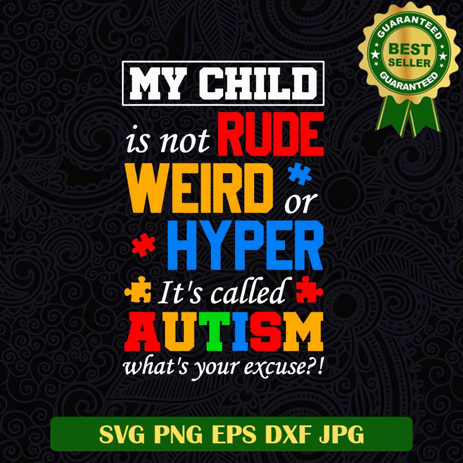 My child is not rude weird or hyper SVG, Autism quotes SVG, Autism awareness SVG