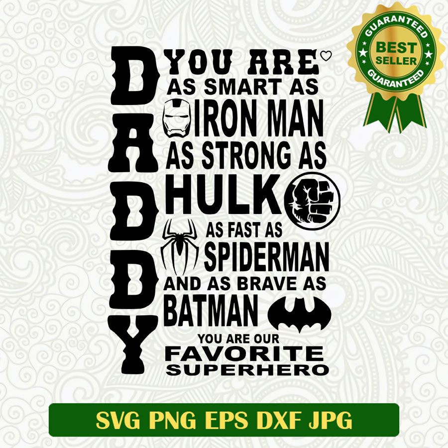 Daddy superheroes SVG, Daddy marvel quotes SVG, Daddy hulk iron man SV ...