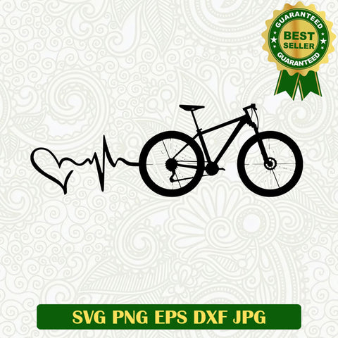 Heartbeat Bicycle SVG, Cycling SVG, Heartbeat bike SVG cut file