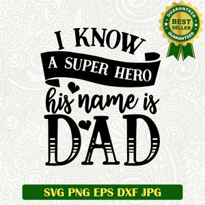 I know a super hero his name is dad SVG, Dad SVG, Daddy superheroes SVG file