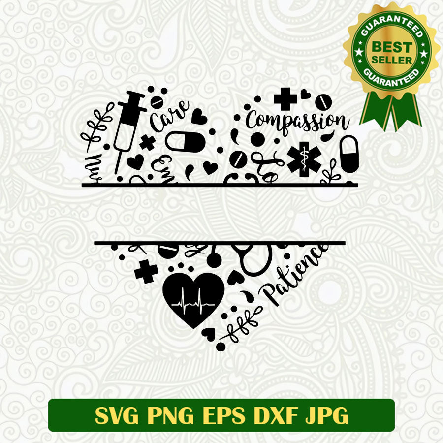 Heart nurse custom name SVG